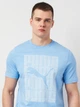 Футболка хлопковая длинная мужская Puma Graphics Wording Tee 68482557 S Team Light Blue (4067983343889) - изображение 4
