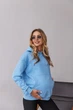 Свободный худи для будущих мам тринитка без начеса Chelm S-M (42-44) Lullababe Голубой - изображение 3