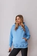Свободный худи для будущих мам тринитка без начеса Chelm S-M (42-44) Lullababe Голубой - изображение 4