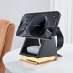 Бездротовий зарядний пристрій Acefast E17 desktop 3-in-1 wireless charging holder Black (6974316282815) - зображення 6