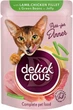 Упаковка Полнорационного консервированного корма для взрослых котов Delickcious Кусочки с ягнятиной, куриным филе и спаржевой фасолью в желе 85 г х 12 шт (B5410301) - изображение 2
