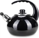 Чайник емальований Kamille Boiling Water 2.5л зі свистком, чорний глянець (KM-1039A) - зображення 1