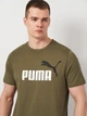 Футболка хлопковая длинная мужская Puma Ess 2 Color No. 1 Logo Tee 68470881 XL Loden Green с принтом (4067983325243) - изображение 4