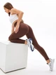 Женские лосины Push Up спортивные однотонные гладкие с эффектом пуш ап для тренировок XL Коричневый (17013156) - изображение 8
