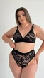 Комплект жіночої білизни (бюстгальтер + трусики) NVP35 -3XL- Стрейч-мережево чорний - изображение 1