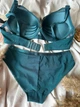 Комплект бюстгальтер push-up + трусики слипы 2367D Weiyesi изумрудный 85D/XL - изображение 2
