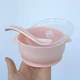 Тарелка силиконовая на присоске с крышкой с ложкой Персиковая - изображение 2