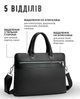 Мужская офисная сумка для ноутбука 38x28x6 / кожаный портфель для работы Tiding Bag черный (864-HT4853) - изображение 3