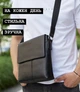 Мужская кожаная барсетка через плечо мягкая 26х23х6 / сумка-планшет для телефона, черная - изображение 9