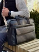 Чоловіча шкіряна сумка для ноутбука та документів чорна Tiding Bag RD-23134 - зображення 3