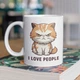 Кружка с надписью "I Love People" на подарок для друга, подруги керамическая 330 мл белая - изображение 1