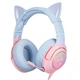 Дротова ігрова гарнітура ONIKUMA Gaming CAT Gradient with RGB K9, USB, 3.5mm, 2.2m, pink&blue - зображення 1