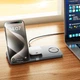 Беспроводное зарядное устройство Hoco CQ22 3в1 магнитное, 15 Вт, Qi, MagSafe, metal grey - изображение 9