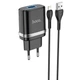 Сетевое зарядное устройство Hoco N1 USB black + кабель USB to Lightning - изображение 4