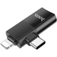 Переходник Hoco UA17 2in1 Lightning Male/Type-C Male to USB female Black - изображение 2