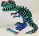 Іграшка антистрес рухома скелет Тираннозавра (T-Rex) 26 см. градієнт зелений-фіолетово-синій - зображення 8