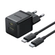 Быстрое зарядное комплект с кабелем Baseus Palm Fast Charger C+U 30W EU Cluster Black - изображение 1