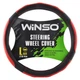 Чехол на руль Winso L Ø39-41 экокожа черный с красными вставками для автомобиля защита рулевого колеса перфорация (IO-JU_22B) - изображение 1