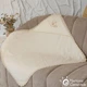 Крыжма махровая с капюшоном для крещения ребенка Мамине Сонечко Ангел с бежевой вышивкой размер 100*100 см лён айвори банная махра (арт. 310651-Б) - изображение 1