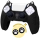 Качественный защитный силиконовый чехол Cat Ear Black для геймпада Sony DualSense PS5 + накладки на стики Cat Paws - изображение 1