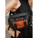 Велика жіноча поясна сумка бананка Sambag DynamicDart чорно-оранжева - зображення 12