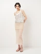 Юбка женская Zara 2142/347 S Бежевая (02142034712028) - изображение 7
