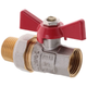 Кран с американкой 1/2" прямой Waterpro красный [WP0151] - изображение 1