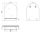 Зеркало настенное Zerix LAGUNA MRZ03-450x600x110 прямоугольное с дугообразным верxом и полкой (ZX562 - изображение 2