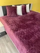 Покрывало ТЕП велюровое Velour Ромб круглый Марсала Евро макси 240х260 см Двустороннее - изображение 1