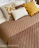 Покрывало ТЕП велюровое Velour Ромб круглый Капучино Евро макси 240х260 см Двустороннее - изображение 1
