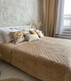 Покрывало ТЕП велюровое Velour Ромб круглый Золотой беж Евро макси 240х260 см Двустороннее - изображение 9