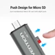 Картридер Vention CCHH0 USB 3.0 Type-A/Type-C/Micro USB для карт SD/microSD, металевий корпус, сірий - зображення 3