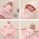 Мягкое детское полотенце-уголок с капюшоном Pink Bunny пляжное / банное полотенце пончо для ребенка, розовый (100352696) - изображение 5