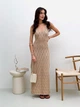 Платье длинное летнее женское ARTKNIT Ажур S-M Бежевое (4823093466845) - изображение 1
