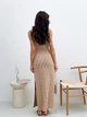 Платье длинное летнее женское ARTKNIT Ажур S-M Бежевое (4823093466845) - изображение 2