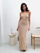 Платье длинное летнее женское ARTKNIT Ажур S-M Бежевое (4823093466845) - изображение 3