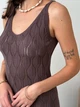 Платье короткое летнее женское ARTKNIT Ажур M-L Кофейное (4823093466760) - изображение 5