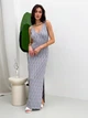 Платье длинное летнее женское ARTKNIT Ажур L-XL Серая лаванда (4823093466838) - изображение 9