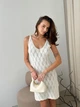 Платье короткое летнее женское ARTKNIT Ажур S-M Молочное (4823093466807) - изображение 6