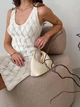 Платье короткое летнее женское ARTKNIT Ажур S-M Молочное (4823093466807) - изображение 9