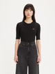 Koszulka damska bawełniana Levi's Luca Slim Tee Rib A3388-0004 L Czarna (5401157130063) - obraz 1
