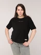 Футболка женская черная широкая с надписью 1835-1 XL - изображение 5