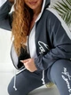 Спортивный прогулочный костюм на молнии с накатом и лампасами большие размеры 56-58 графитовый VM 1261 - изображение 9