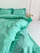 Постельное белье с рюшами двуспальный 175х210 Бязь Gold Luxe на молнии наволочки 50х70 мята - изображение 8
