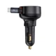 ОЗУ Baseus Enjoyment Pro Car Charger USB + Retractable Type-C Cable 60W black - изображение 4