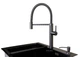 Мойка из нержавеющей стали AQUAMILL 6050 с PVD покрытием черная decor + смеситель со съемным изливом + дозатор + коландер + сифон - изображение 9