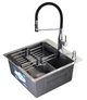 Мойка из нержавеющей стали AQUAMILL 5050 decor + смеситель со съемным изливом + дозатор + решетка + сифон - изображение 5