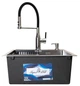 Мойка из нержавеющей стали AQUAMILL 5050 decor + смеситель со съемным изливом + дозатор + решетка + сифон - изображение 7