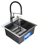 Мойка из нержавеющей стали AQUAMILL 5050 decor + смеситель со съемным изливом + дозатор + решетка + сифон - изображение 12
