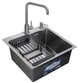 Мойка из нержавеющей стали AQUAMILL 5050 decor + смеситель + дозатор + решетка + сифон - изображение 6